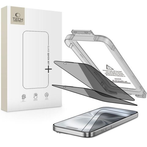 Szkło prywatyzujące na iPhone 15 / 16 Quick Set Spy+ - 2 szt.