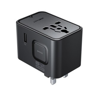 Adapter podróżny ładowarka sieciowa USB-C USB-A AC EU US UK AU - czarna