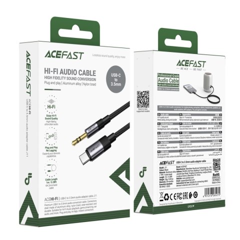 Kabel przewód USB-C - mini jack 3.5mm 1m - czarny