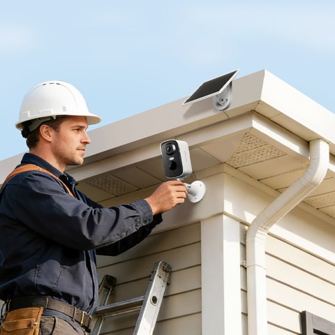 Kamera zewnętrzna do monitoringu z panelem solarnym 2.5K 4MP WiFi 5200mAh - biała
