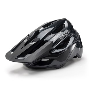 Kask na rower górski z regulowanym daszkiem zapięciem magnetycznym 58-62 cm - czarny