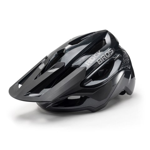 Kask na rower górski z regulowanym daszkiem zapięciem magnetycznym 58-62 cm - czarny