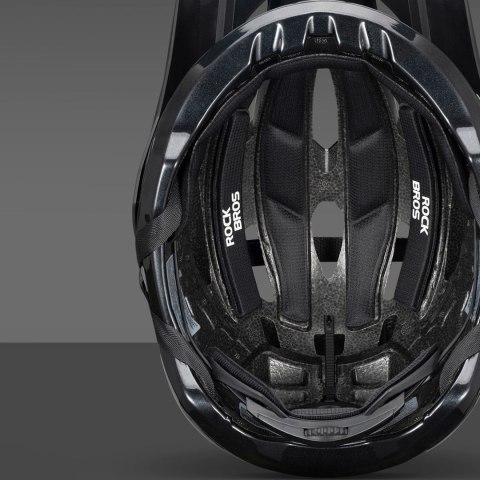 Kask na rower górski z regulowanym daszkiem zapięciem magnetycznym 58-62 cm - czarny