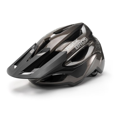 Kask na rower górski z regulowanym daszkiem zapięciem magnetycznym 58-62 cm - tytanowy