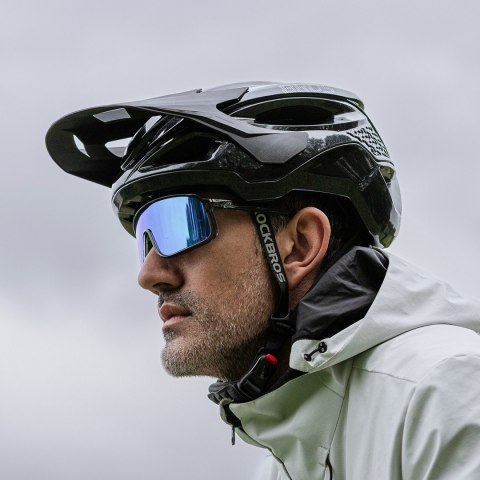 Kask na rower górski z regulowanym daszkiem zapięciem magnetycznym 58-62 cm - tytanowy