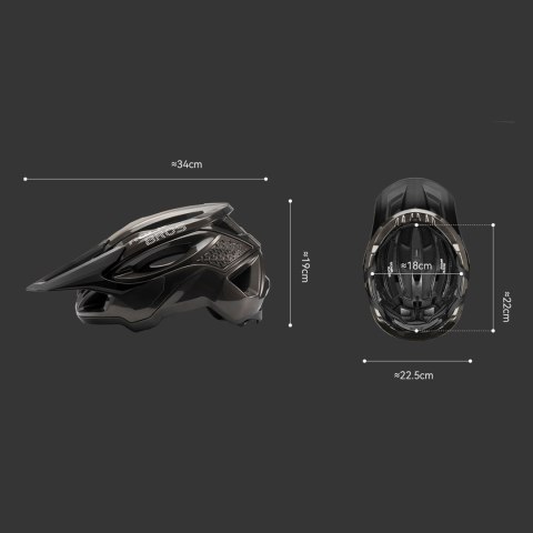 Kask na rower górski z regulowanym daszkiem zapięciem magnetycznym 58-62 cm - tytanowy