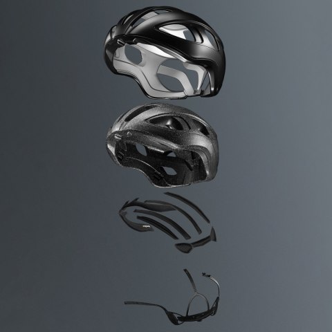 Kask rowerowy lekki regulowany 58-62 cm - czarny