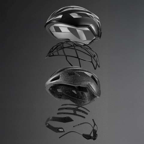 Kask rowerowy regulowany 58-62 cm - czarny