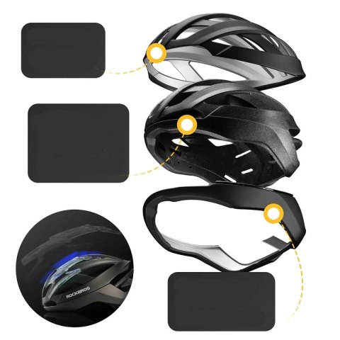 Kask rowerowy z ramą wzmacniającą 58-62 cm - czarny