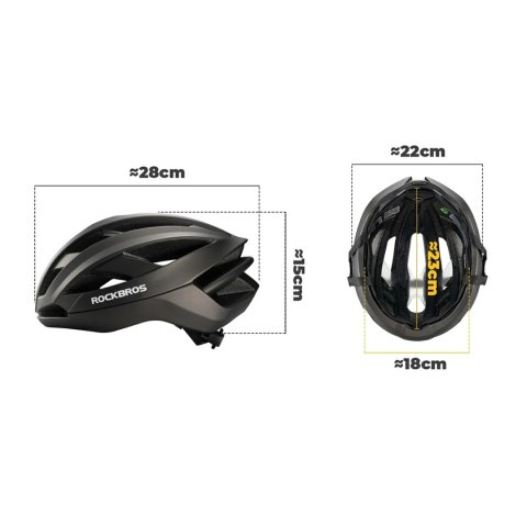 Kask rowerowy z ramą wzmacniającą 58-62 cm - czarny