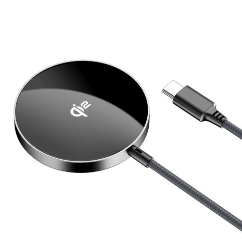 Ładowarka indukcyjna magnetyczna z kablem USB-C Qi2 15W 1.2m - czarna
