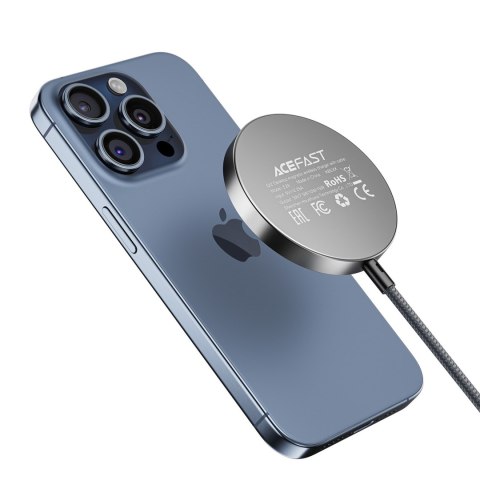 Ładowarka indukcyjna magnetyczna z kablem USB-C Qi2 15W 1.2m - czarna