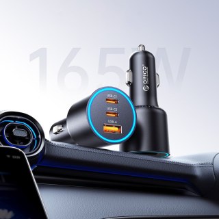 Ładowarka samochodowa USB-A USB-C 165W - czarna