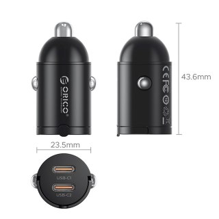 Ładowarka samochodowa USB-C 30W - czarna