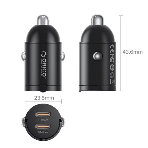 Ładowarka samochodowa USB-C 30W - czarna