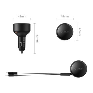 Ładowarka samochodowa USB-C 60 W ze zwijanymi kablami USB-C iPhone Lightning - czarna