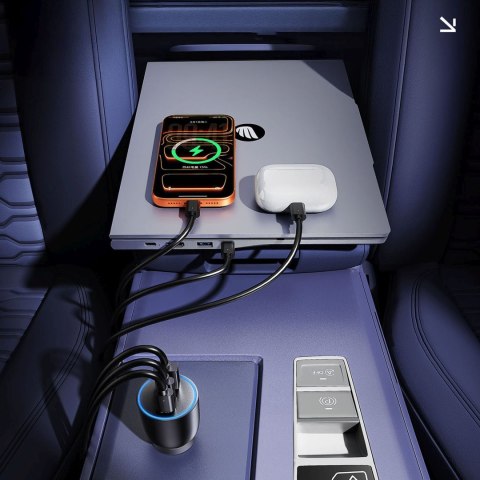 Ładowarka samochodowa USB-C USB-A 165W - czarna
