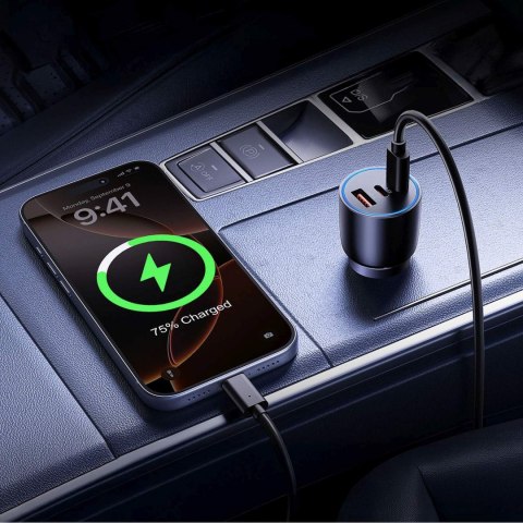Ładowarka samochodowa USB-C USB-A 165W - czarna