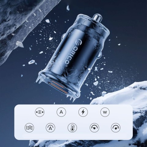 Ładowarka samochodowa USB-C USB-A 30W - czarna