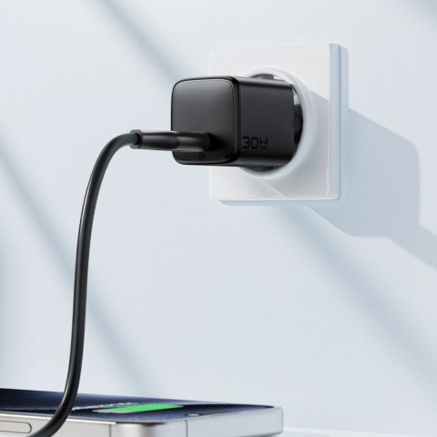 Ładowarka sieciowa USB-C GaN PD 30W - czarna