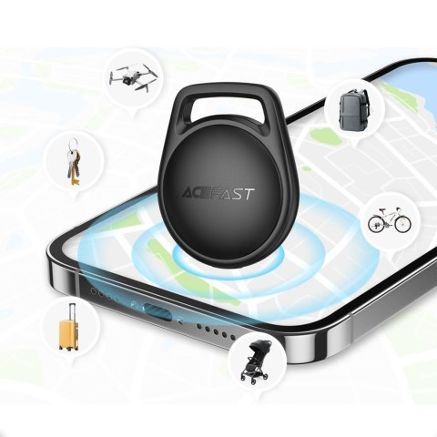 Lokalizator Bluetooth brelok kompatybilny z Apple Find My - czarny