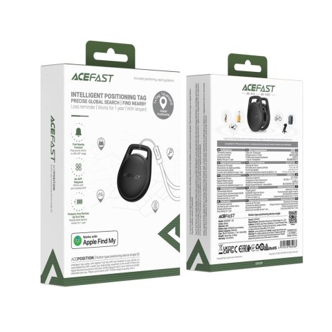Lokalizator Bluetooth brelok kompatybilny z Apple Find My - czarny