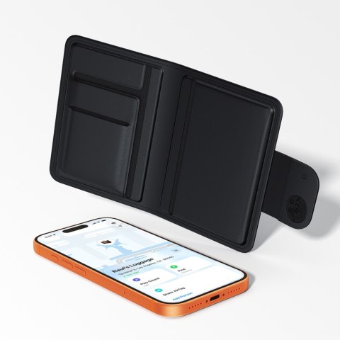 Lokalizator Bluetooth w formie etui na paszport kompatybilny z Apple Find My - czarny