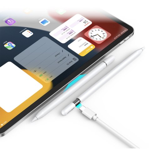 Rysik stylus pojemnościowy do iPad z ładowaniem bezprzewodowym i 2 końcówkami V3 - biały