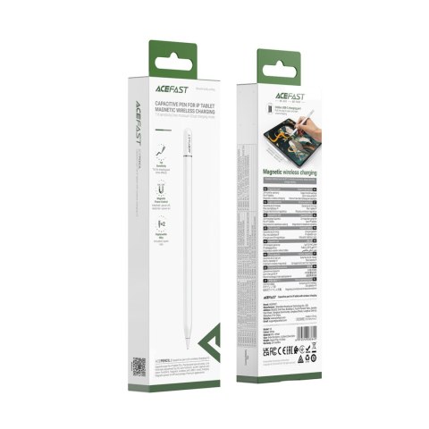 Rysik stylus pojemnościowy do iPad z ładowaniem bezprzewodowym i 2 końcówkami V3 - biały