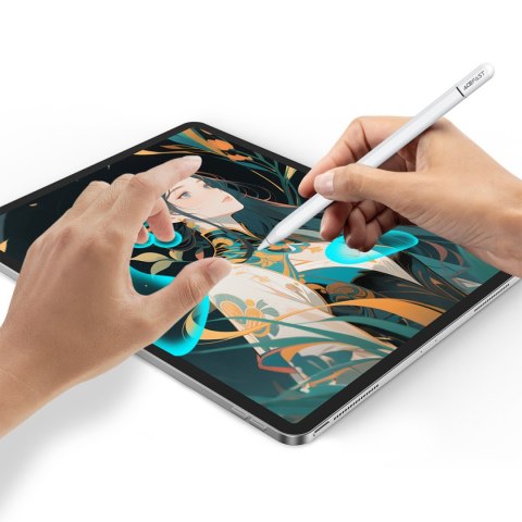 Rysik stylus pojemnościowy do iPad z ładowaniem bezprzewodowym i 2 końcówkami V3 - biały
