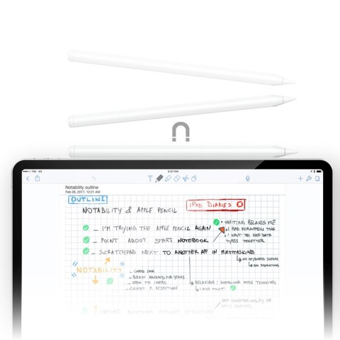 Rysik stylus pojemnościowy uniwersalny z 2 końcówkami V1- biały