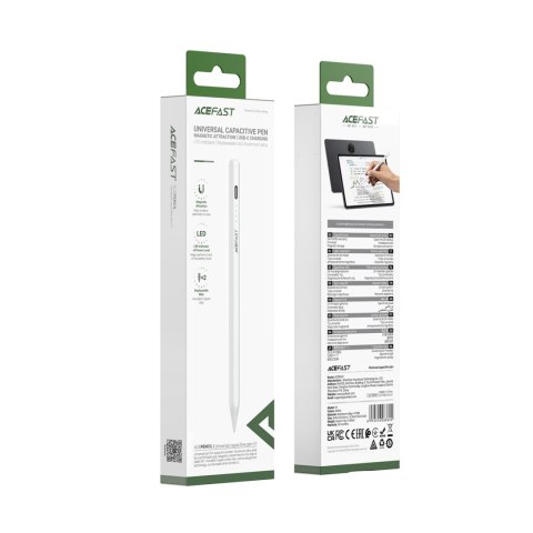 Rysik stylus pojemnościowy uniwersalny z 2 końcówkami V1- biały