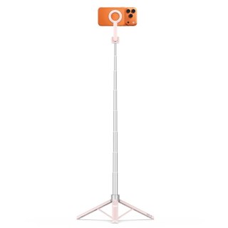 Selfie stick kijek tripod do zdjęć Bluetooth - różowo szary