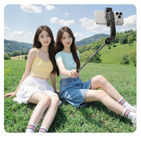 Selfie stick mini tripod aluminiowy Bluetooth obrót 360 stopni - czarny