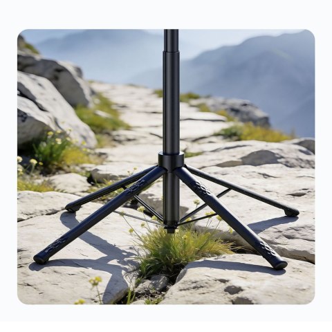Selfie stick statyw 1/4'' na telefon kamerę aparat z obrotem 360 Bluetooth - czarny