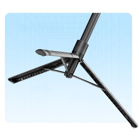 Selfie stick tripod 1/4'' na telefon kamerę aparat z obrotem 360 Bluetooth - czarny