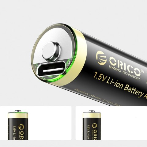 Bateria litowa akumulator AA 1.5 V 2100mWh USB-C z kablem ładującym - 4 szt.