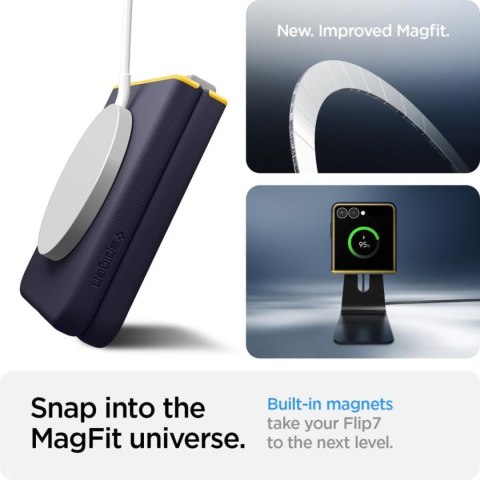 Etui case na Samsung Galaxy Z Flip 7 Nano Pop Mag MagSafe - granatowo-żółte