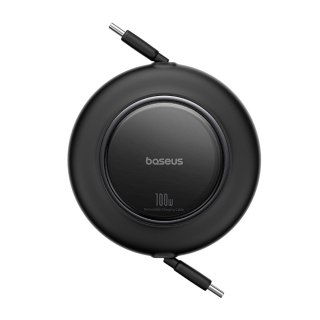Kabel przewód zwijany USB-C 100W 2m - czarny