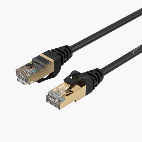 Kabel sieciowy internetowy okrągły LAN CAT7 10Gbps RJ45 5m - czarny