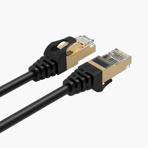 Kabel sieciowy internetowy okrągły LAN CAT7 10Gbps RJ45 5m - czarny