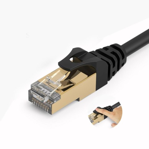 Kabel sieciowy internetowy okrągły LAN CAT7 10Gbps RJ45 5m - czarny