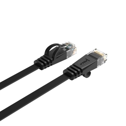 Kabel sieciowy internetowy płaski Ethernet CAT7 10Gbps RJ45 LAN 5m - czarny