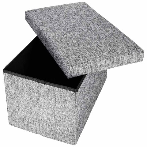 Pufa ze schowkiem do siedzenia otwierana składana 50x31x31cm szara