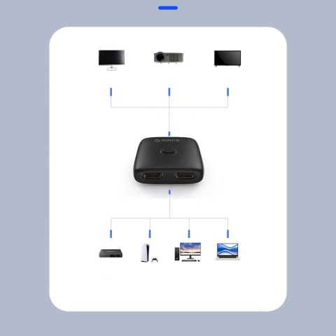 Adapter HDMI dwukierunkowy splitter - czarny