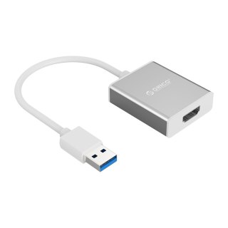 Adapter przejściówka USB-A - HDMI - srebrna