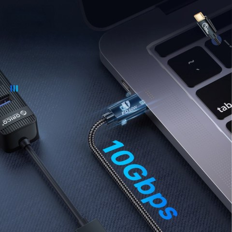 Adapter przejściówka USB-C - USB-A 3.1 Gen 2 10Gbps OTG 1m - czarny