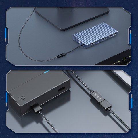 Adapter przejściówka USB-C - USB-A 3.1 Gen 2 10Gbps OTG 1m - czarny