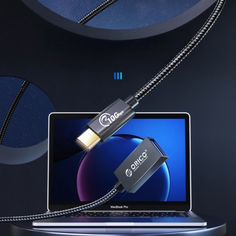 Adapter przejściówka USB-C - USB-A 3.1 Gen 2 10Gbps OTG 30cm - czarny
