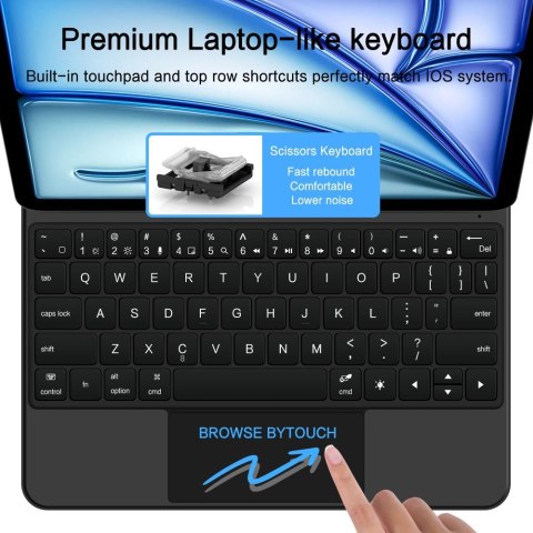 Etui z klawiaturą na iPad Air 10.9'' 2020 / 2022 / iPad Air 11'' 2024 / 2025 Smartcase Magnetic - czarne